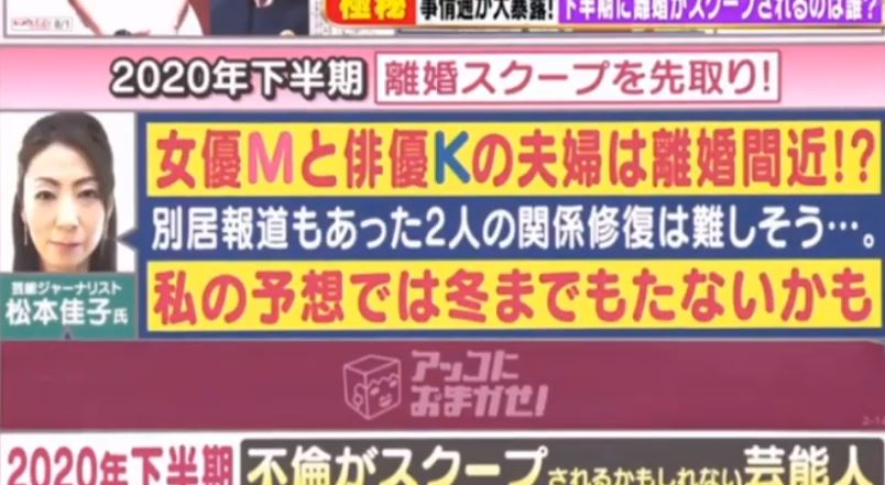 M k 女優 俳優 アッコにおまかせ2020イニシャルトークの答えまとめ！【8月30日放送分】